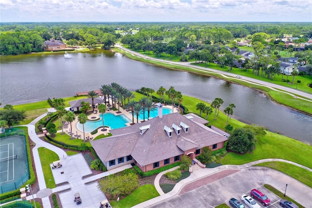 1254 Royal Pointe Ln, Ormond Beach, FL 32174 - bird's eye view of a nearby body of water and a pool area