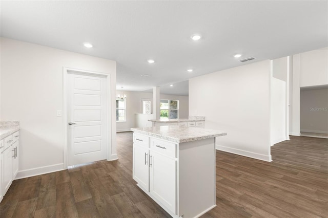 18 Slipper Orchid Trl E, Palm Coast, FL 32164 - kitchen with dark wood-style floors, white cabinets, and recessed lighting