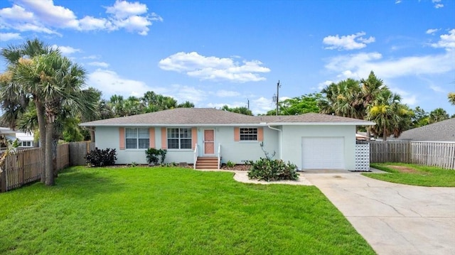 1026 Bel Aire Dr, Daytona Beach, FL 32118 - ranch-style home with an attached garage, concrete driveway, and stucco siding