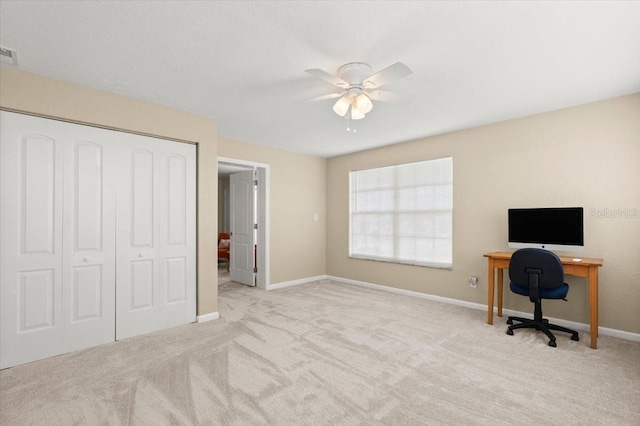 1026 Bel Aire Dr, Daytona Beach, FL 32118 - office space featuring ceiling fan and carpet floors