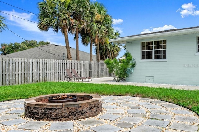 1026 Bel Aire Dr, Daytona Beach, FL 32118 - view of patio with an outdoor fire pit