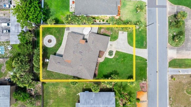 1026 Bel Aire Dr, Daytona Beach, FL 32118 - aerial view of property and surrounding area with property parcel outlined