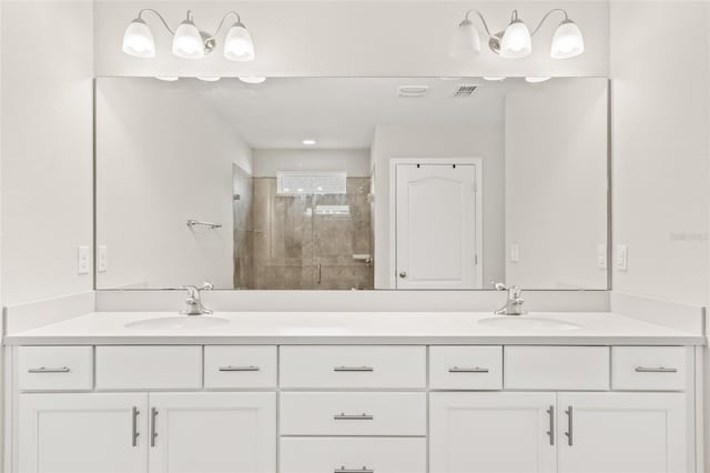 392 S Hamilton Springs Rd, Saint Augustine, FL 32084 - bathroom with double vanity and a shower stall