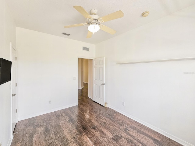 1528 N Daytona Ave, Flagler Beach, FL 32136 - unfurnished bedroom with wood finished floors and a ceiling fan