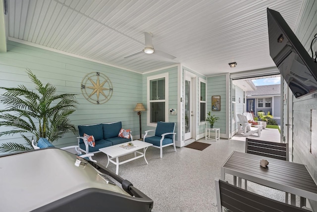 31 Hidden Treasure Dr, Palm Coast, FL 32137 - view of patio / terrace featuring outdoor lounge area and ceiling fan
