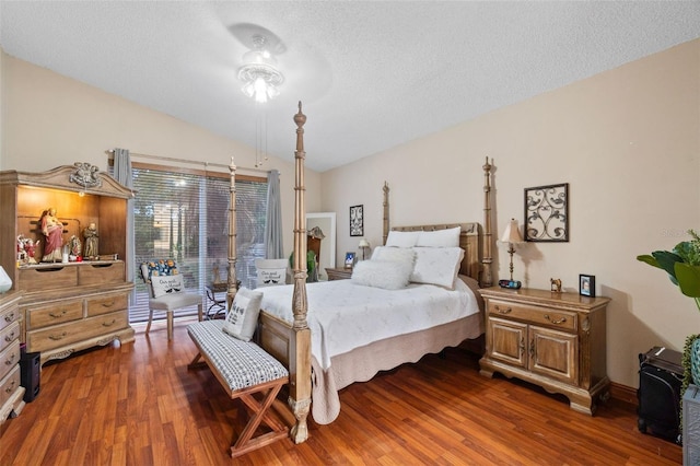 15522 NW 12th Ct, Pembroke Pines, FL 33028 - bedroom with lofted ceiling, wood finished floors, and a textured ceiling