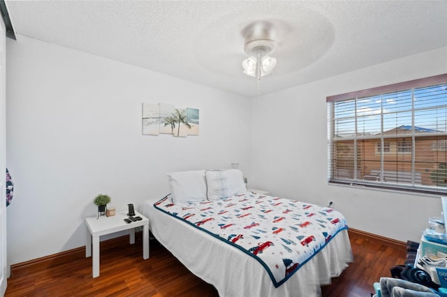 15522 NW 12th Ct, Pembroke Pines, FL 33028 - bedroom with wood finished floors, a textured ceiling, and ceiling fan