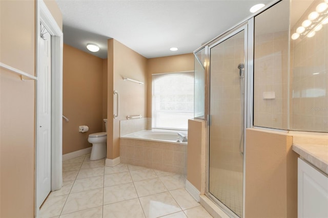 6 Prince Michael Ln, Palm Coast, FL 32164 - bathroom with a bath, a stall shower, vanity, and tile patterned flooring