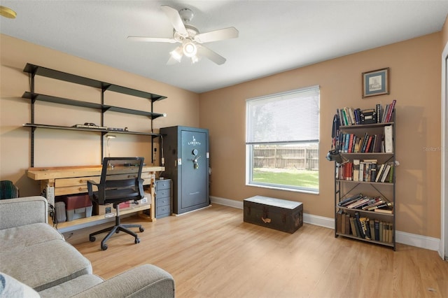 6 Prince Michael Ln, Palm Coast, FL 32164 - office featuring wood finished floors and a ceiling fan