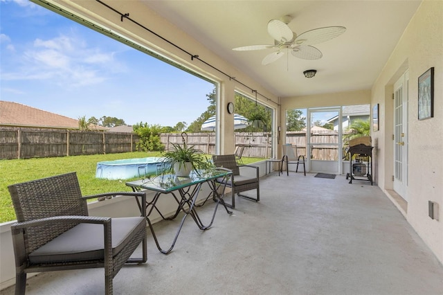 6 Prince Michael Ln, Palm Coast, FL 32164 - sunroom / solarium with a ceiling fan
