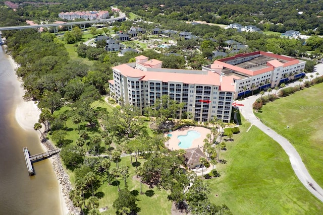 146 Palm Coast Resort Blvd Unit 501, Palm Coast, FL 32137 - drone / aerial view of a pool area and a large body of water