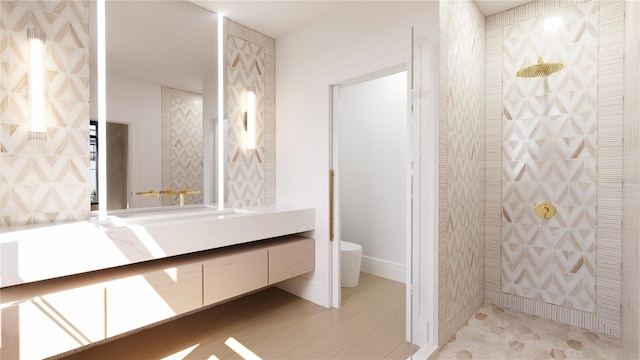 2360 Ocean Shore Blvd Unit 18, Ormond Beach, FL 32176 - bathroom with vanity and a tile shower