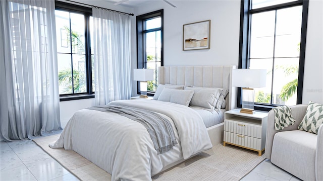 2360 Ocean Shore Blvd Unit 24, Ormond Beach, FL 32176 - bedroom with light marble finish flooring