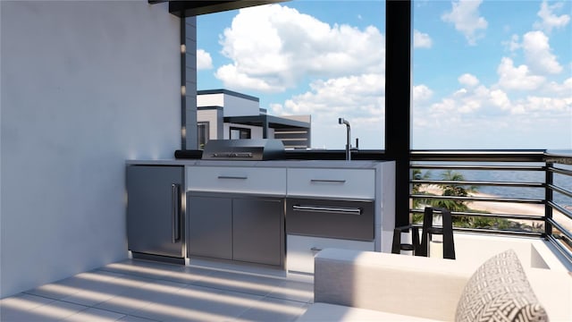 2360 Ocean Shore Blvd Unit 24, Ormond Beach, FL 32176 - balcony with an outdoor kitchen and a sink