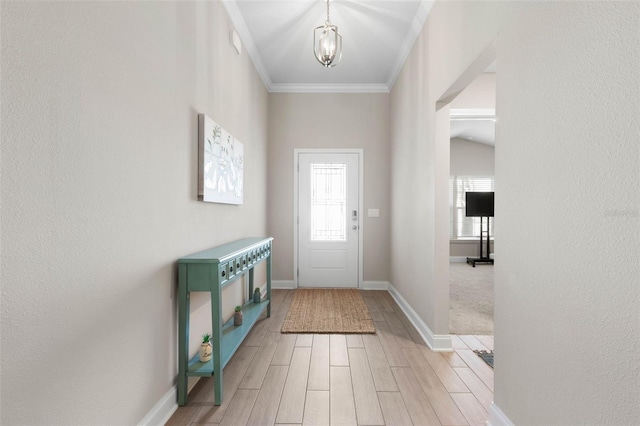 43 Lumber Jack Trl, Palm Coast, FL 32137 - foyer featuring light wood-style flooring and ornamental molding
