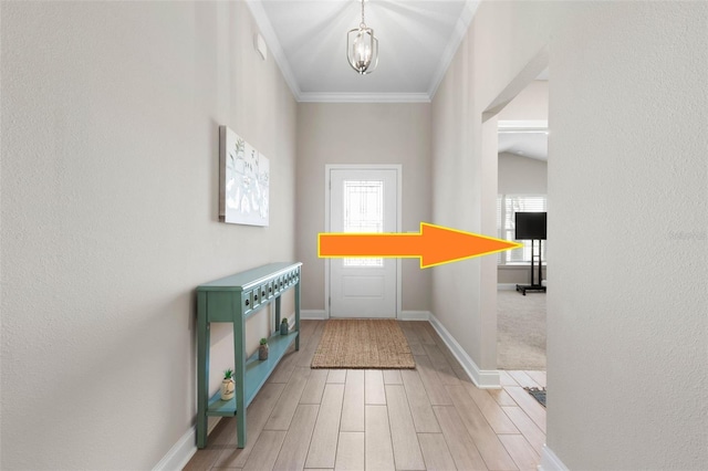 43 Lumber Jack Trl, Palm Coast, FL 32137 - entryway featuring wood finished floors and ornamental molding