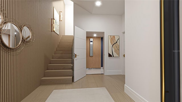 2360 Ocean Shore Blvd Unit 10, Ormond Beach, FL 32176 - hall with stairs and recessed lighting