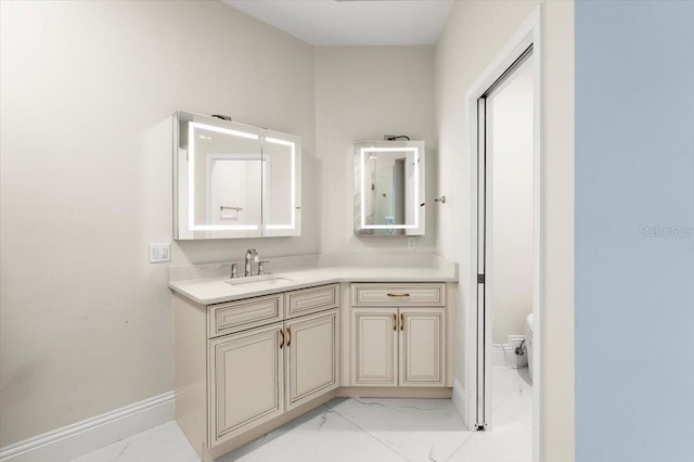 200 Ocean Crest Dr Unit 1111, Palm Coast, FL 32137 - bathroom featuring marble finish flooring and vanity