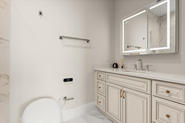200 Ocean Crest Dr Unit 1111, Palm Coast, FL 32137 - bathroom featuring marble look tile flooring and vanity