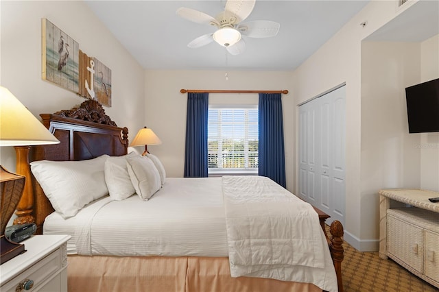 102 Yacht Harbor Dr Unit 475, Palm Coast, FL 32137 - bedroom featuring a closet and a ceiling fan