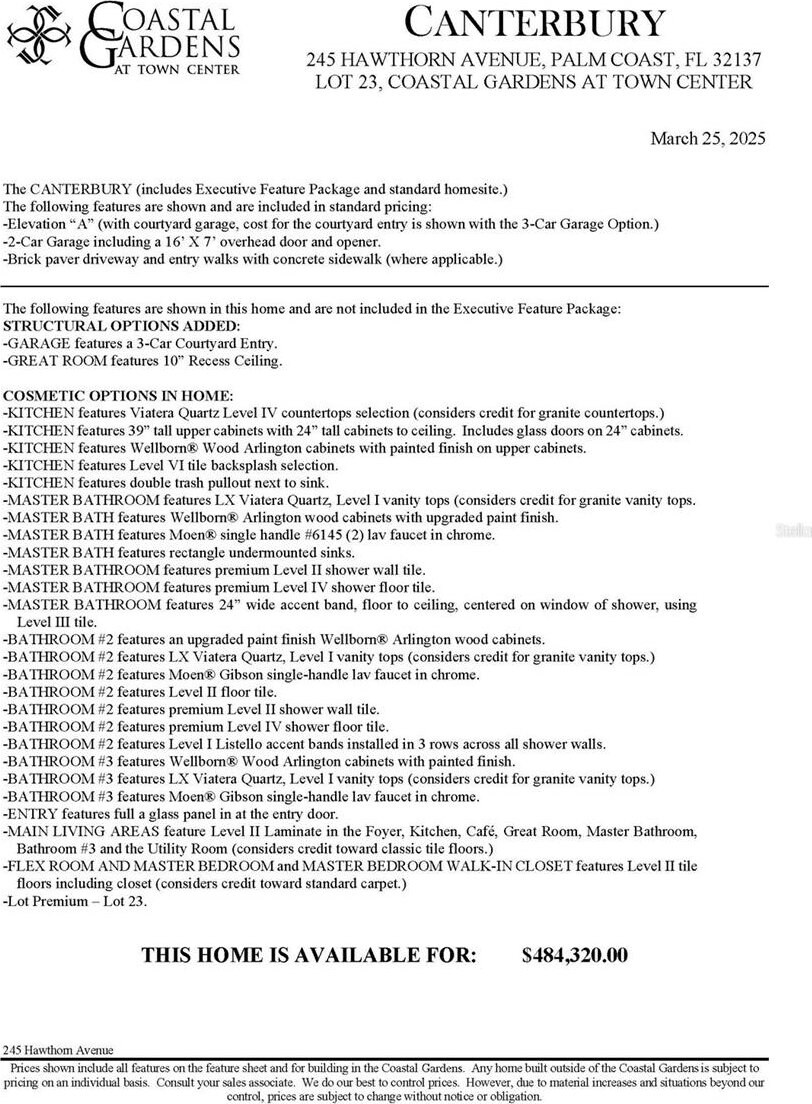 245 Hawthorn Ave, Palm Coast, FL 32164 - view of a document