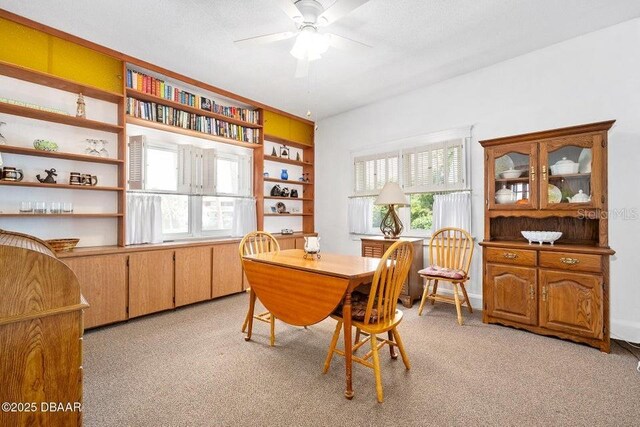 918 N Wild Olive Ave, Daytona Beach, FL 32118 - dining space featuring a ceiling fan and light colored carpet