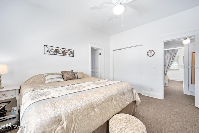 918 N Wild Olive Ave, Daytona Beach, FL 32118 - carpeted bedroom featuring a ceiling fan and a closet