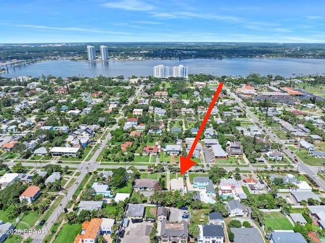 918 N Wild Olive Ave, Daytona Beach, FL 32118 - aerial overview of property's location featuring a nearby body of water and nearby suburban area