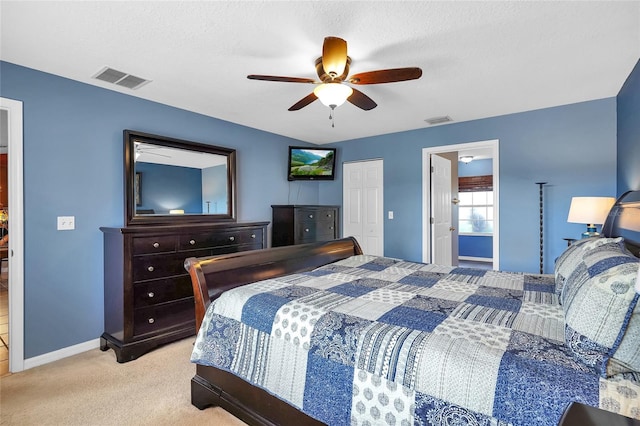 5 Zorlou Ct, Palm Coast, FL 32164 - bedroom featuring light carpet and a ceiling fan