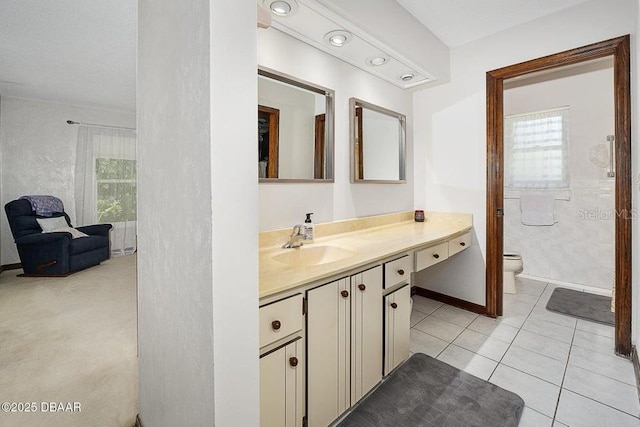 1108 Northside Dr, Ormond Beach, FL 32174 - full bathroom with vanity, plenty of natural light, and tile patterned floors