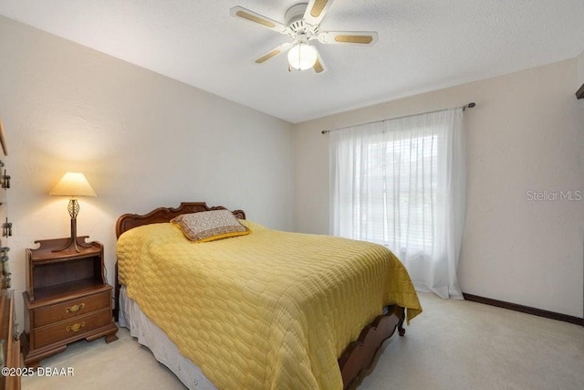 1108 Northside Dr, Ormond Beach, FL 32174 - bedroom with light carpet and ceiling fan