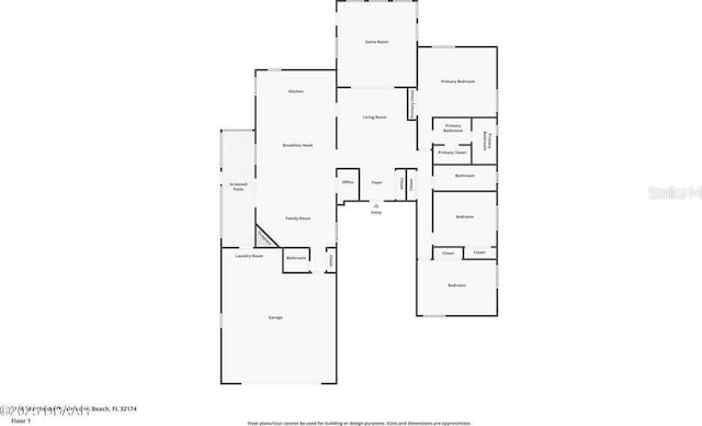 1108 Northside Dr, Ormond Beach, FL 32174 - view of floor plan / room layout