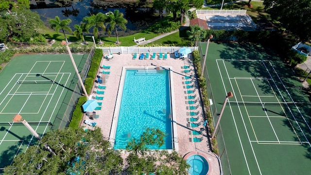 4655 46th Street Ct W Unit 101, Bradenton, FL 34210 - aerial view of a pool