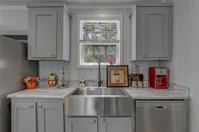 606 Ofarrell Ave, Interlachen, FL 32148 - kitchen with dishwasher and light stone countertops