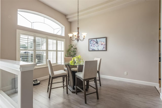 7 Lewis Shire Way, Palm Coast, FL 32137 - dining area featuring wood finished floors and a chandelier