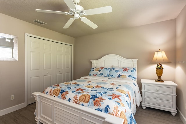 7 Lewis Shire Way, Palm Coast, FL 32137 - bedroom featuring wood finished floors, a closet, and a ceiling fan