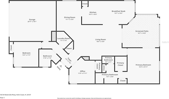 143 W Waterside Pkwy, Palm Coast, FL 32137 - view of home floor plan