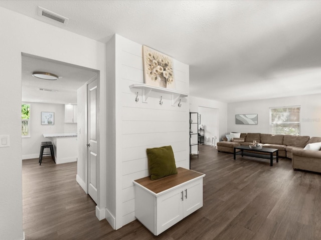 506 Dorset Cir S, Daytona, FL 32119 - living area with dark wood-style flooring and plenty of natural light