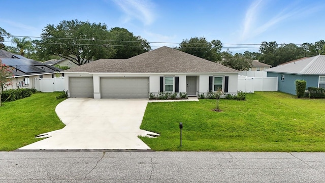 17 Roxbury Ln, Palm Coast, FL 32164 - single story home with a shingled roof, an attached garage, driveway, and stucco siding