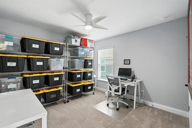 47 Lumberjack Trl, Palm Coast, FL 32137 - carpeted office featuring ceiling fan and baseboards