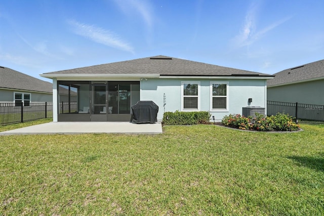 47 Lumberjack Trl, Palm Coast, FL 32137 - back of property featuring a sunroom and stucco siding