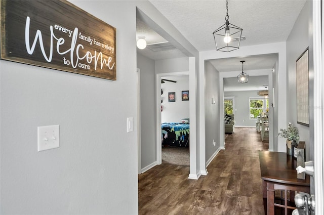 7 Grand Par Ct, Bunnell, FL 32110 - hallway featuring dark wood-style floors and a textured ceiling