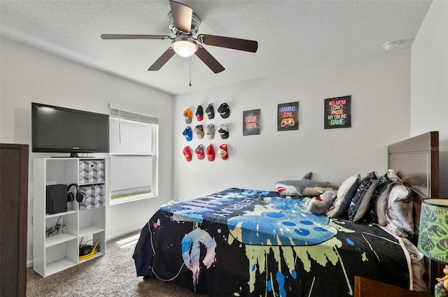 7 Grand Par Ct, Bunnell, FL 32110 - carpeted bedroom with a ceiling fan and a textured ceiling