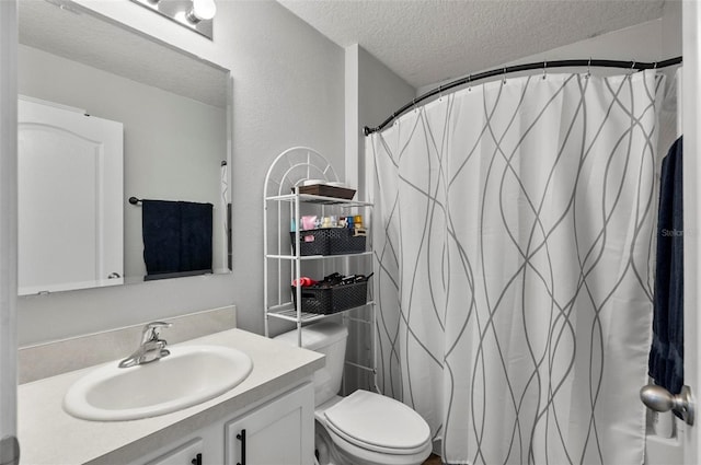 7 Grand Par Ct, Bunnell, FL 32110 - bathroom featuring a textured ceiling, vanity, and a shower with curtain