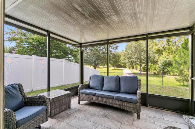 7 Grand Par Ct, Bunnell, FL 32110 - sunroom featuring outdoor lounge area and view of wooded area