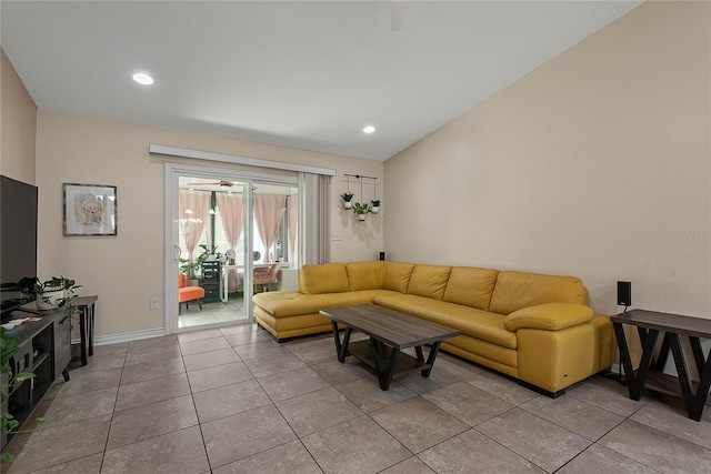 166 Midway Park Dr, Saint Augustine, FL 32084 - living area with light tile patterned floors and recessed lighting