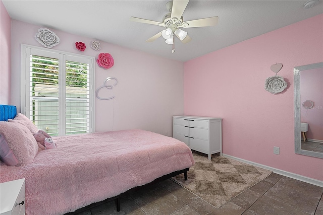 166 Midway Park Dr, Saint Augustine, FL 32084 - bedroom with baseboards and a ceiling fan