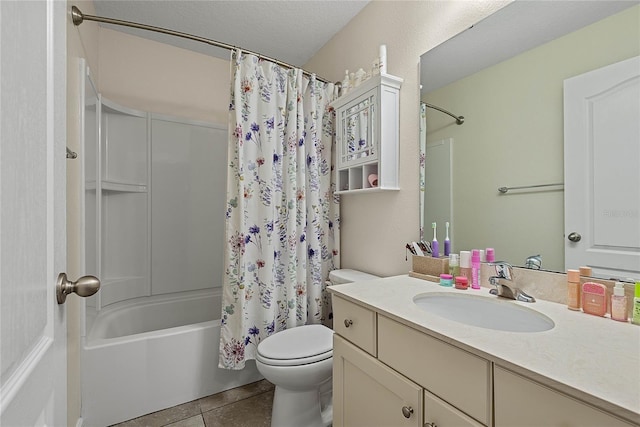 166 Midway Park Dr, Saint Augustine, FL 32084 - bathroom featuring vanity, shower / tub combo with curtain, and tile patterned floors