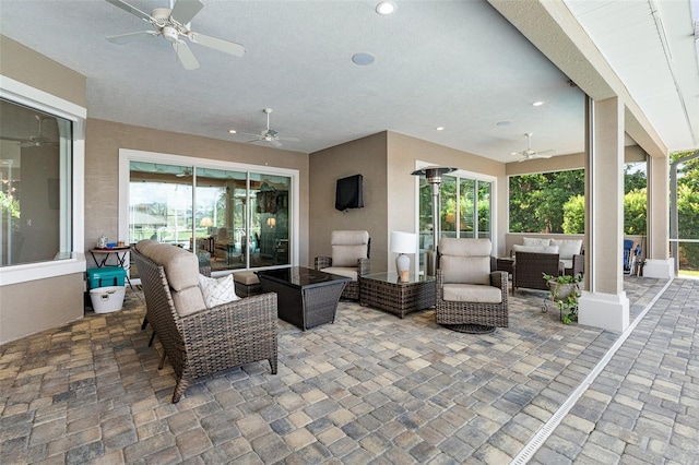 4 Old Oak Dr N, Palm Coast, FL 32137 - view of patio / terrace featuring ceiling fan and an outdoor living space