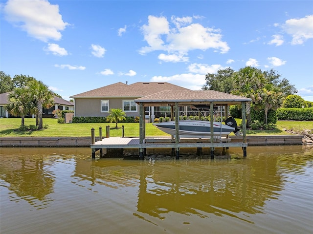 4 Old Oak Dr N, Palm Coast, FL 32137 - dock area featuring a water view and boat lift